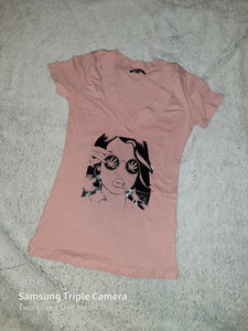 "Lady Blaze" Ladies Printed V-neck