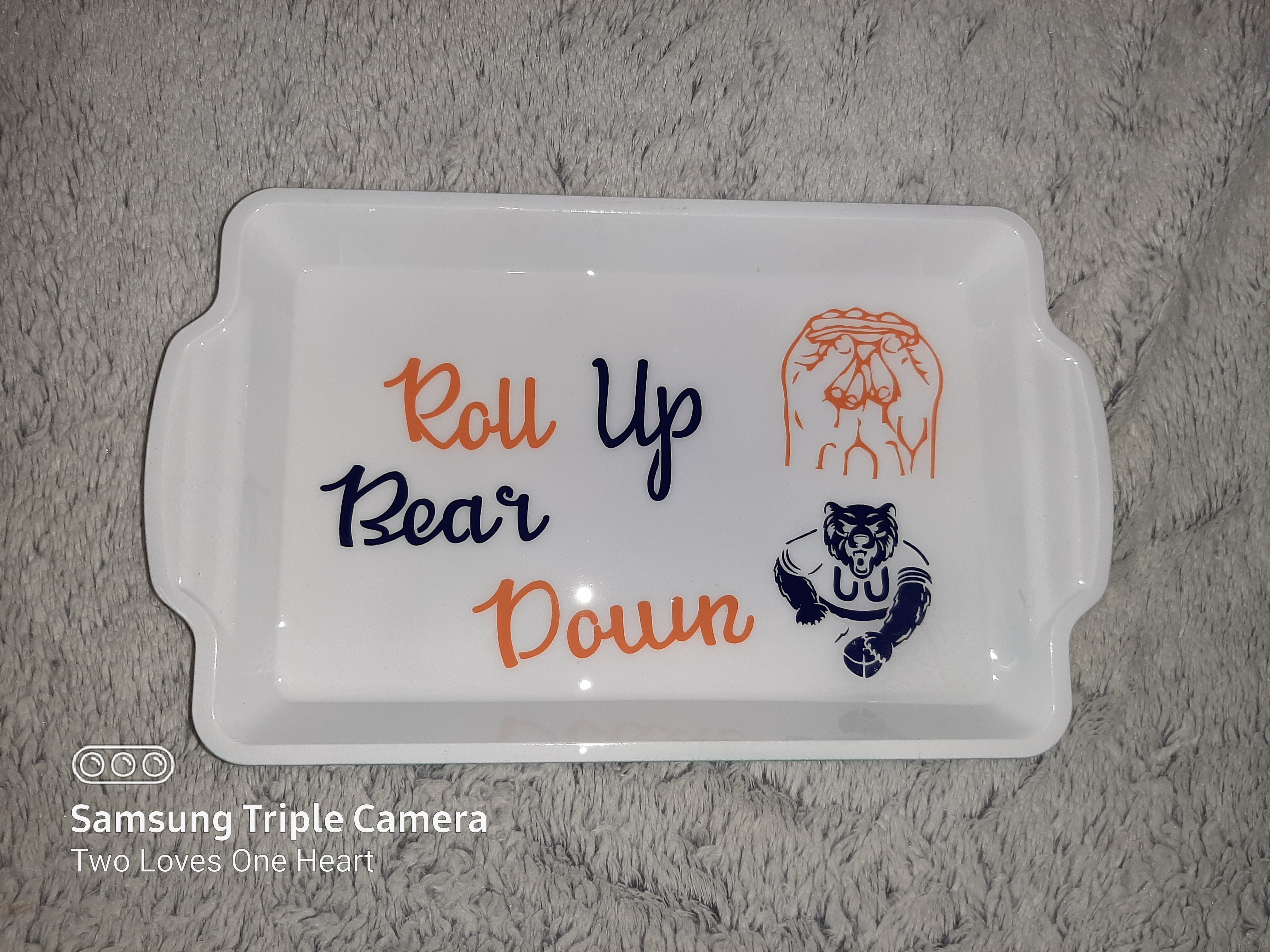 "Roll up, Bear down" Bears theme rolling tray