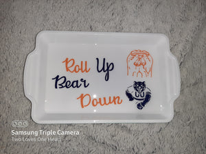 "Roll up, Bear down" Bears theme rolling tray