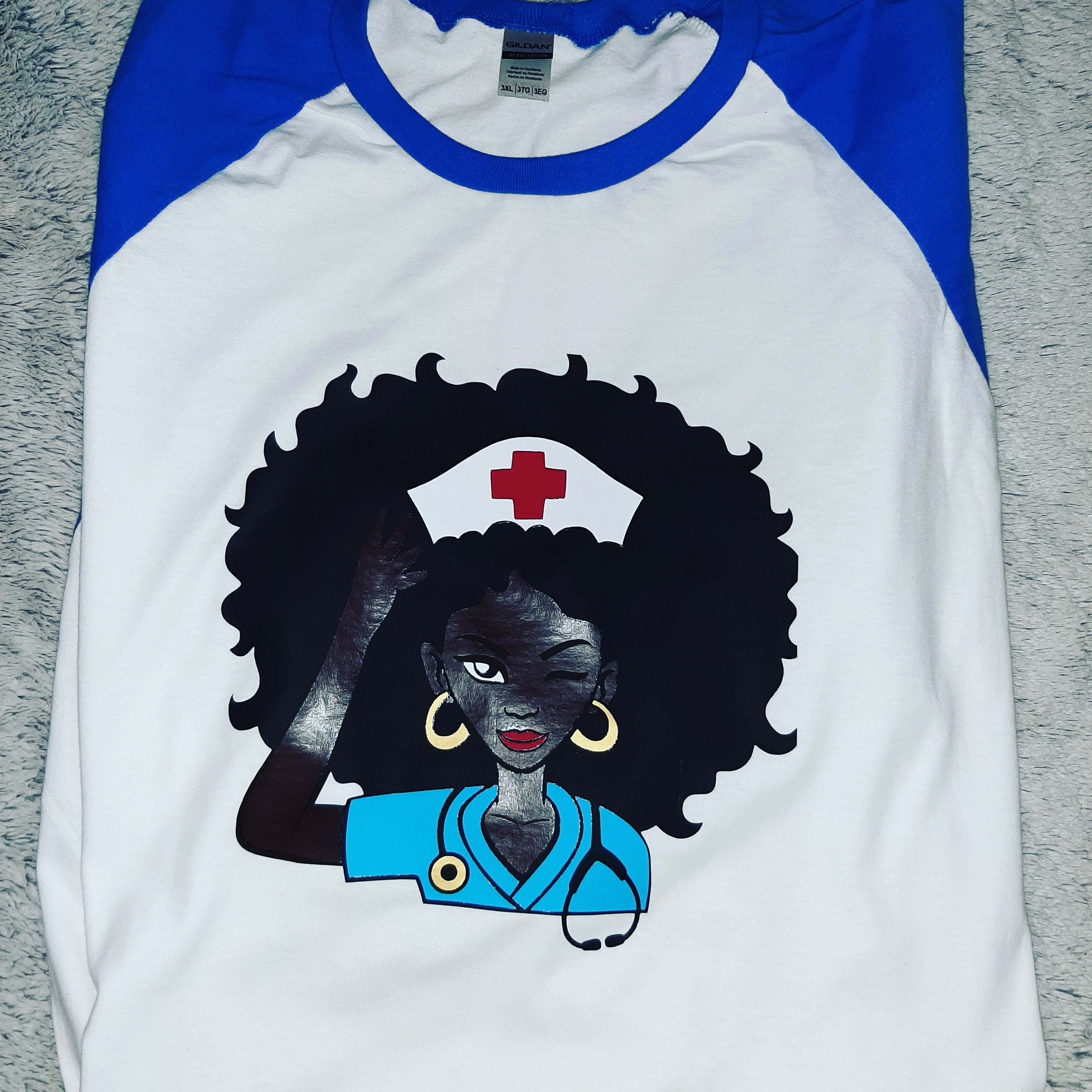 "Black Nurse" 3/4 tee